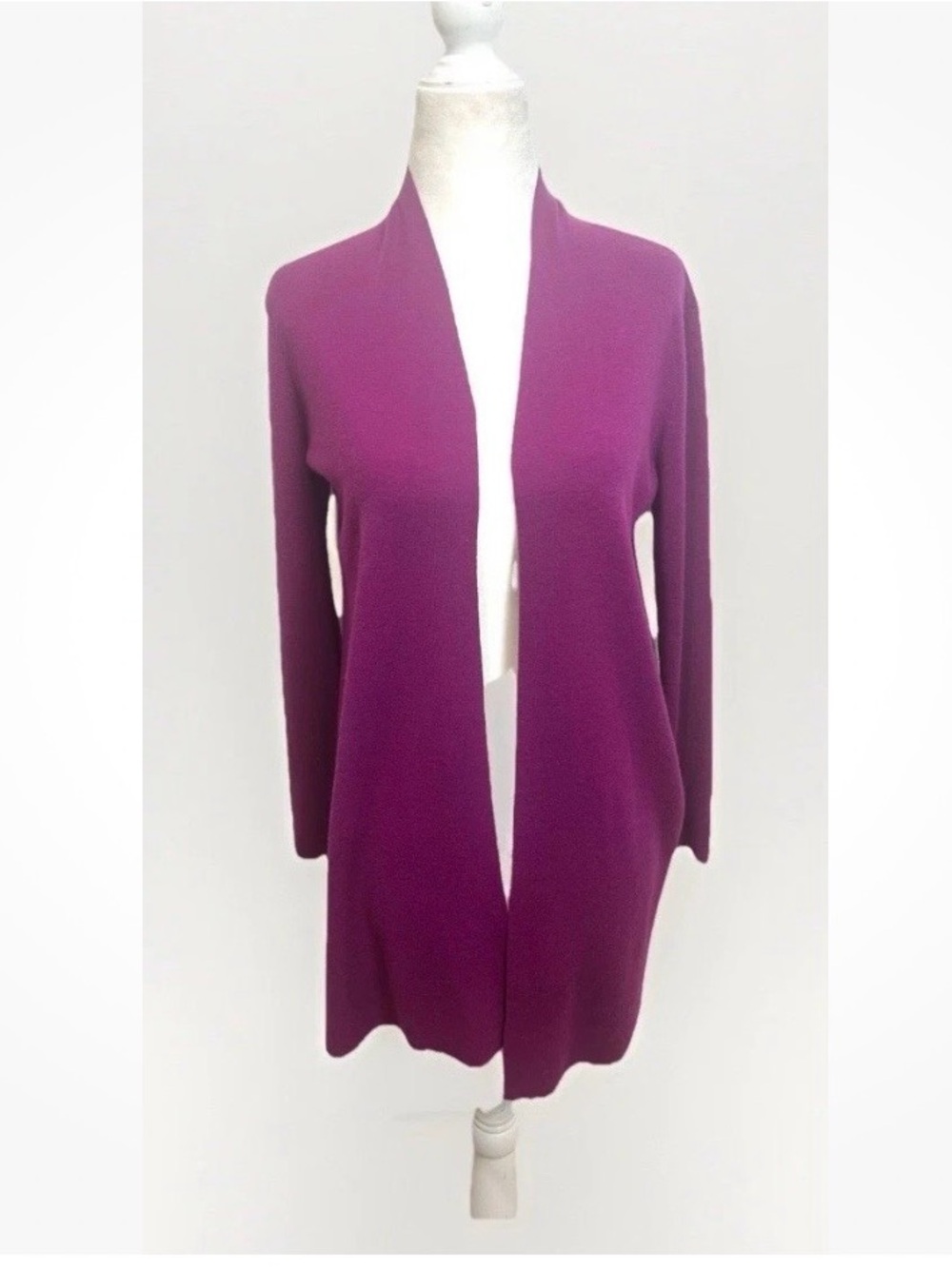 Eileen Fisher 100% Merino Wool Cardigan Sweater Women's S Knit Open Front Cozy